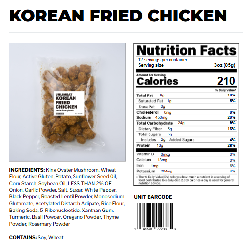 UNLIMEAT Korean Fried Chicken 2.2 lb